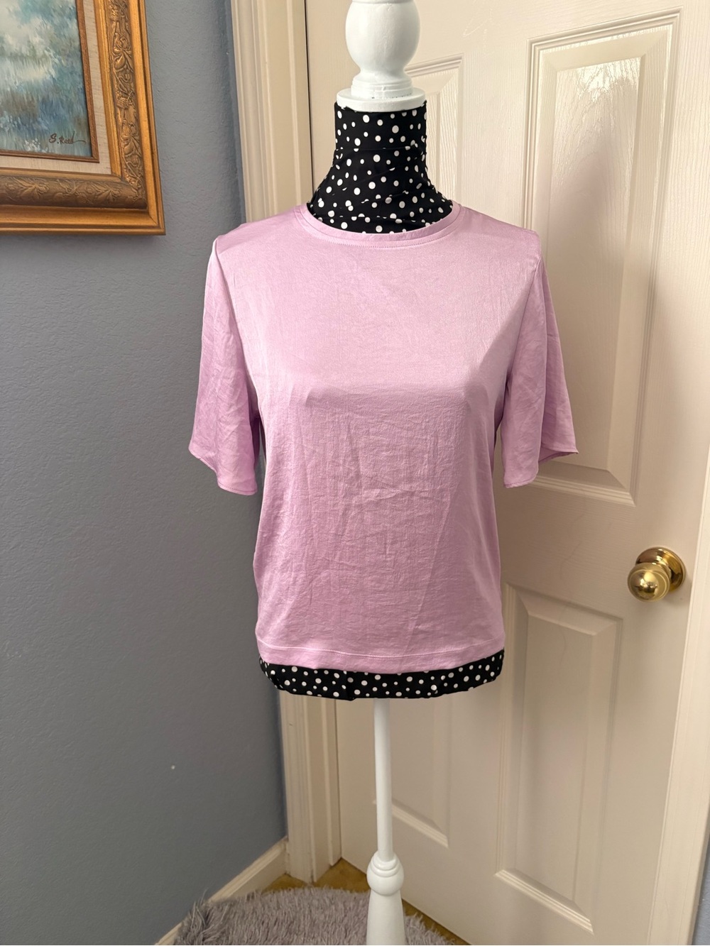 Mango Light Lavender Short Sleeve Crewneck Tee